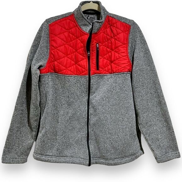 ZYIA Red Active Quilted Ash Cabin Full Zip Jacket Red Gray 3XL/XXXL - Picture 1 of 12